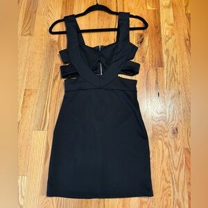 Sleek Black Backless Dress